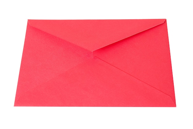 Envelope vermelho vazio isolado no fundo branco