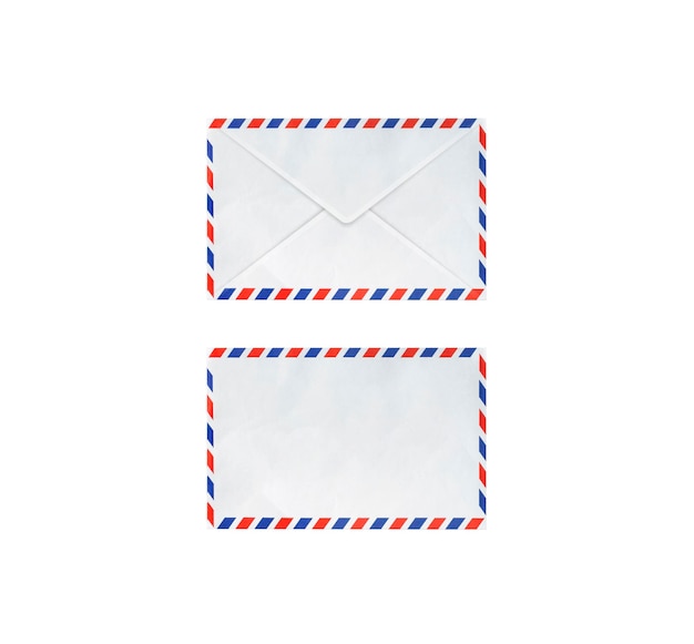Envelopes de correio com fundo branco