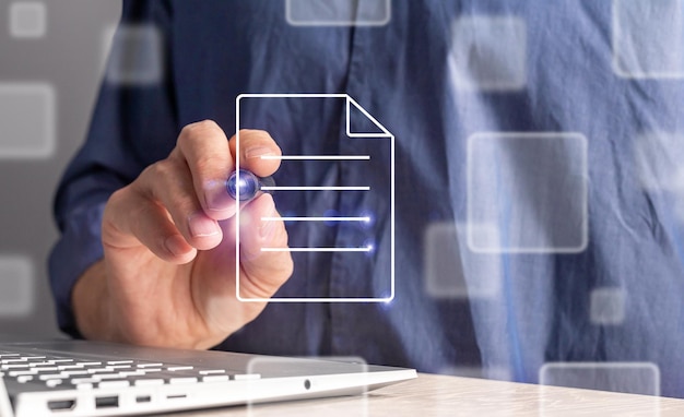 Envío de documentos en línea aplicación carga de documentos a través de la red de Internet utilizando la tecnología Texto AI
