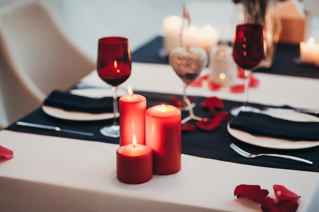 Foto envió velas felices de pareja de san valentín