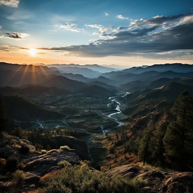 Epic Mountain Vista Vignettes Fotografia de paisagem de montanha