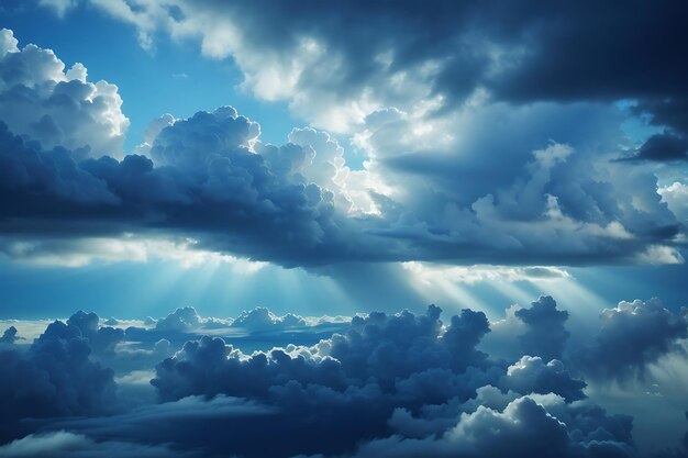 Eposischer Himmel Dramatisches blaues Wolkenbild
