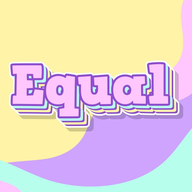 Equal tipografia design 3D texto bonito palavra foto de fundo legal jpg