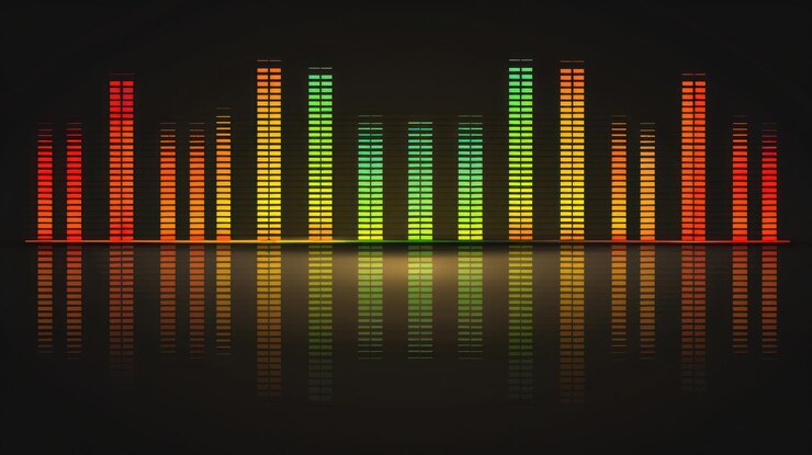 Foto equalizador de audio de colores abstractos