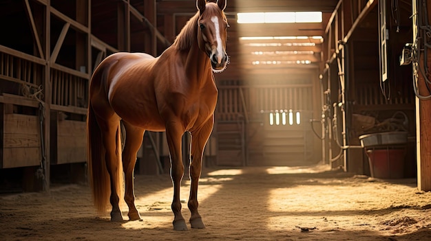 Eque cavalo no celeiro