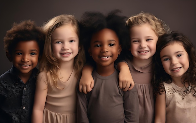 Foto equidad de diversidad y concepto de inclusión para niños