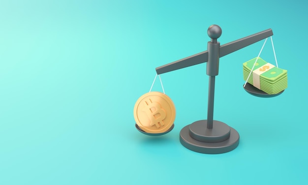 Equilibrio criptográfico Ilustración 3D