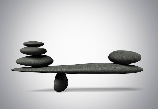 Equilíbrio de pedras zen. Conceito de harmonia e equilíbrio