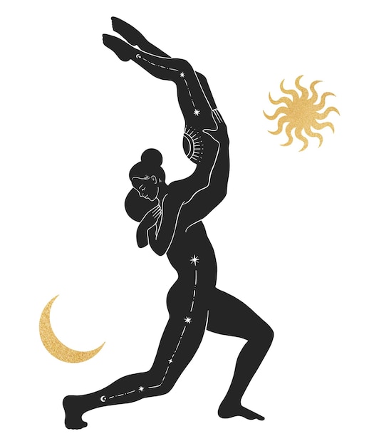 El equilibrio de la pareja png ilustración espiritual fondo transparente