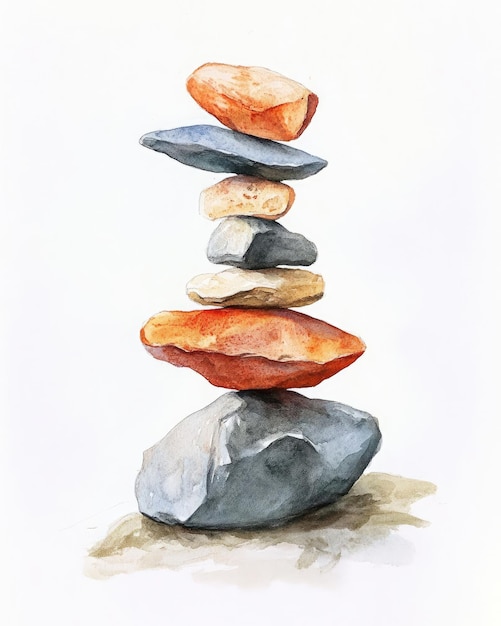 Un equilibrio de piedras en la naturaleza Armonía y paz