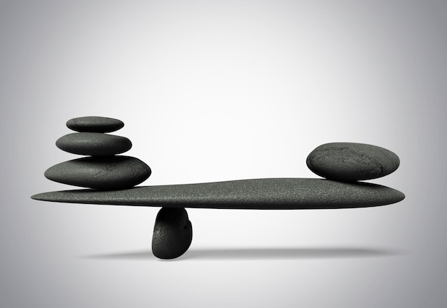 Foto equilibrio de piedras zen. concepto de armonía y equilibrio.