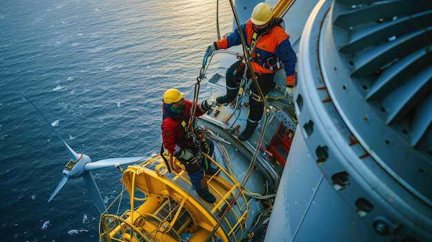 Foto equipa constrói turbina eólica oceânica para aventura baseada em fluidos