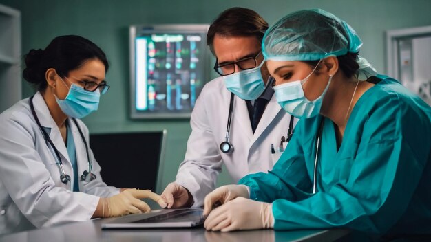 Foto equipa de cirurgia operando em uma sala de cirurgia