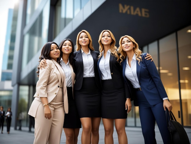 Foto equipa de negócios multiétnica bem sucedida