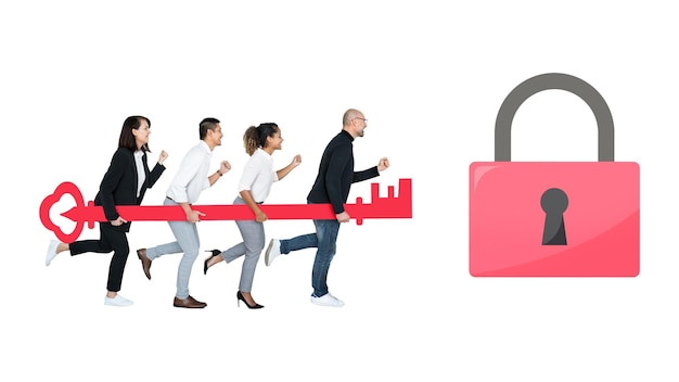 Equipa de negócios Png com antecedentes transparentes de segurança na Internet