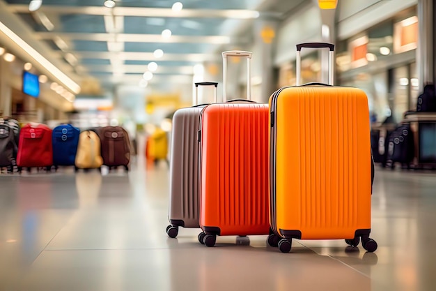 Foto equipaje en el aeropuerto imagen generada por tecnología ai