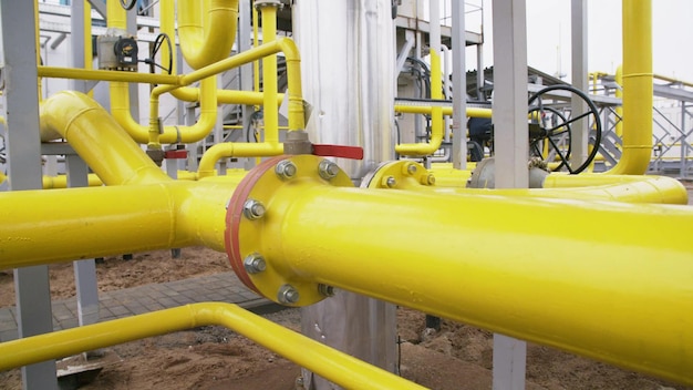 Equipamento da planta de refinaria da tubulação amarela para válvulas de petróleo e gás na planta de gás