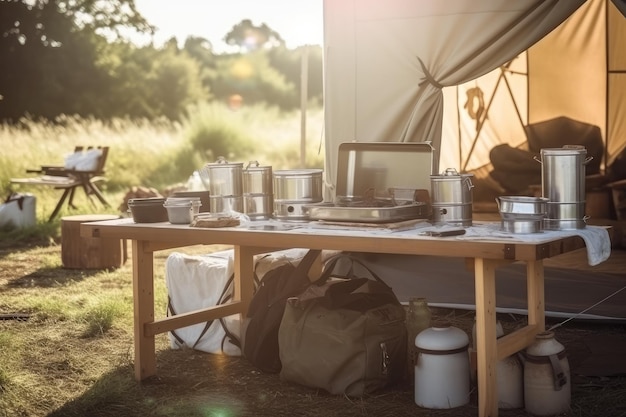 Equipamento de cozinha ao ar livre generate ai