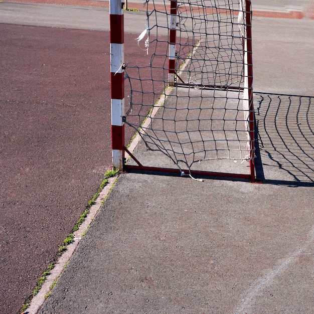 Equipamento de esporte para gol de futebol de rua no campo