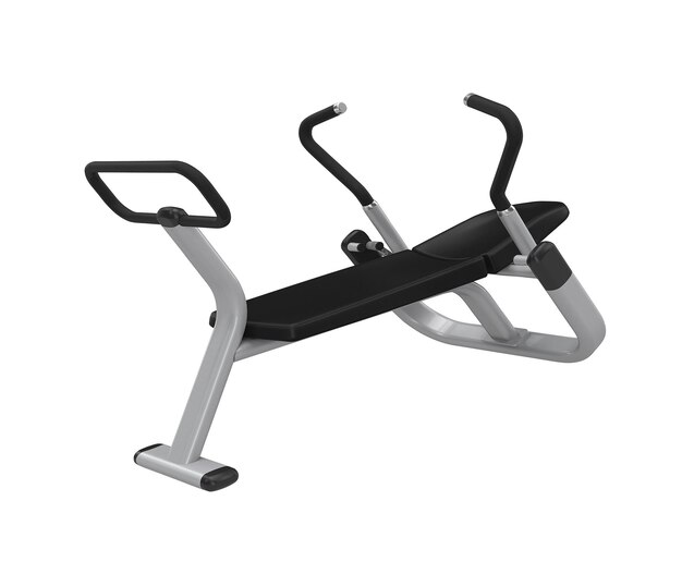 Equipamento de exercício abdominal isolado em fundo branco