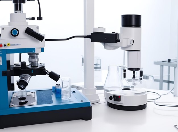 Equipamento de laboratório com microscópio