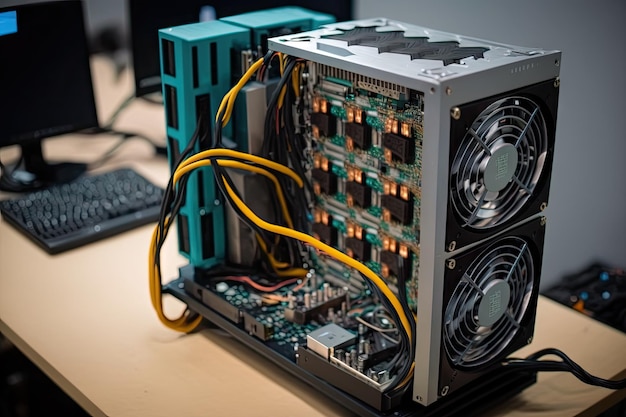 Equipamento de mineração Bitcoin com números de processamento gpus e asics