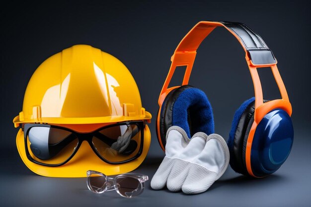 Foto equipamento de protecção e utilização de contacto na indústria do trabalho