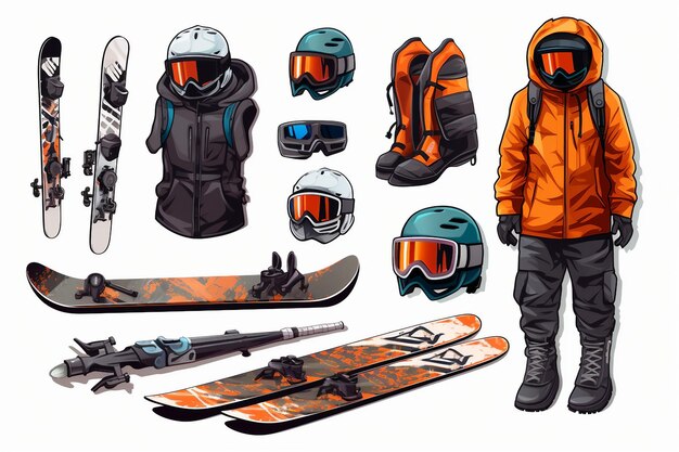 Foto equipamento de snowboard gerador ai