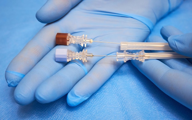 Foto equipamento para anestesia regional agulhas de injecção para anestesie