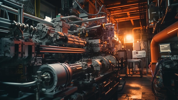 Equipamentos e máquinas industriais em uma usina de energia Fundo industrial