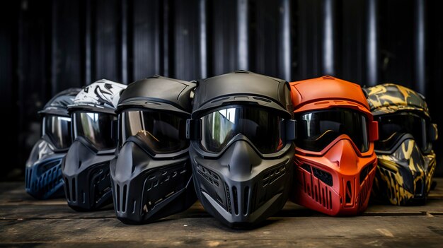 Equipamentos e máscaras de proteção para paintball