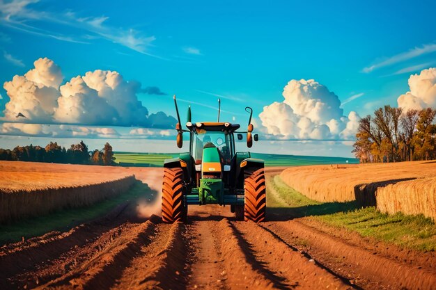 Equipamiento de tierras de cultivo pesado de la granja equipo agrícola mecanizado fondo de papel tapiz