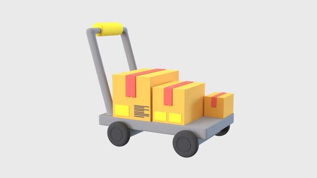 Foto equipamiento de transporte de paquetes objeto de entrega 3d