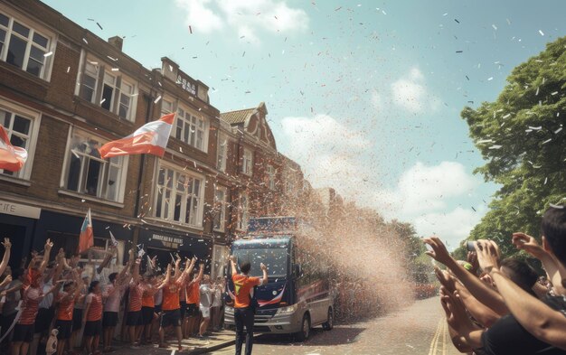 Foto equipas de críquete do victory parade