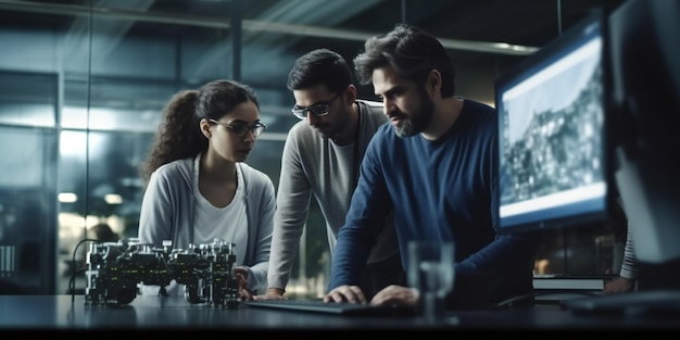 Equipe de engenheiros de software indianos multiétnicos tendo uma reunião em torno da mesa