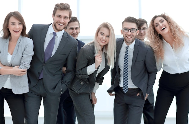 Equipe de negócios amigável para closeup