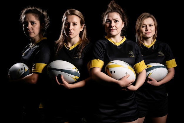 Equipe de rugby feminina de IA generativa