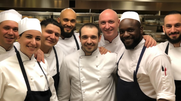 Equipe internacional de chefs