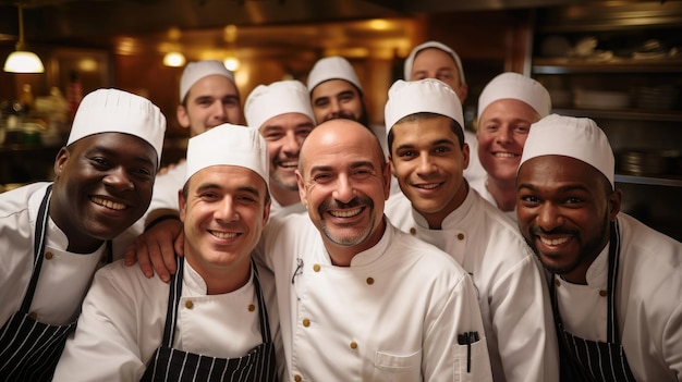 Foto equipe internacional de chefs