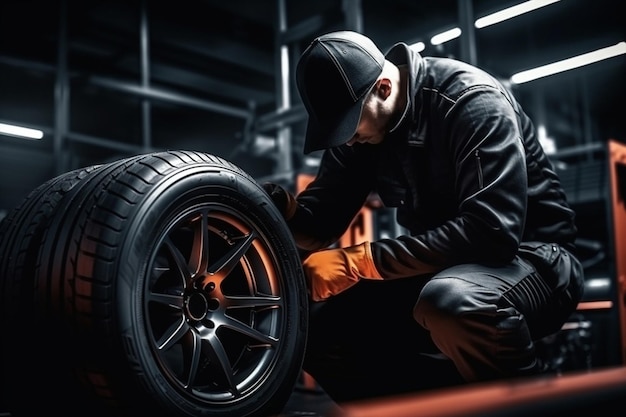 Equipo de automóviles servicio de reparación de ruedas de automóviles cambio de neumáticos