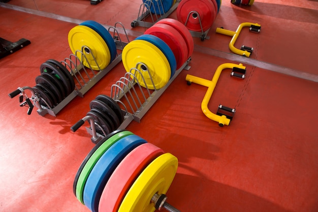 Equipo de la barra del levantamiento de pesas del gimnasio de Crossfit