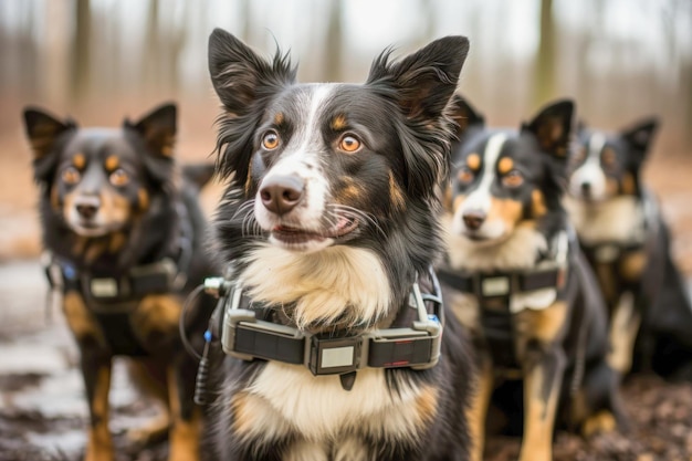 Equipo de border collies equipados con dispositivos de comunicación animal bidireccional