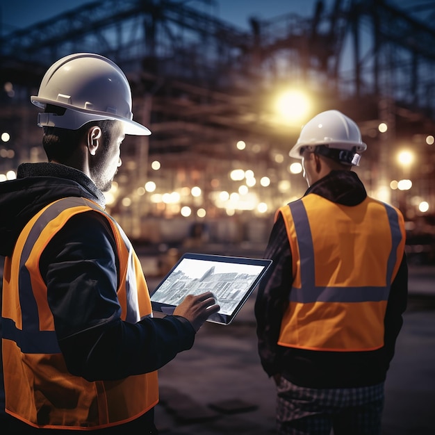 Equipo colaborativo de arquitecto ingeniero trabajador de la construcción en el trabajo