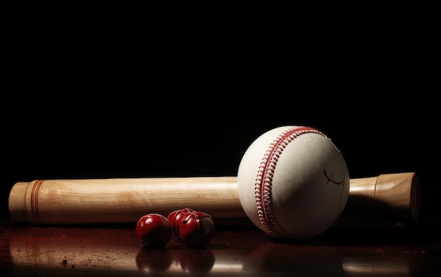 Equipo deportivo de cricket bate y pelota IA generativa