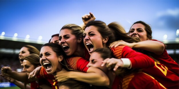 El equipo español celebra después de ganar la final