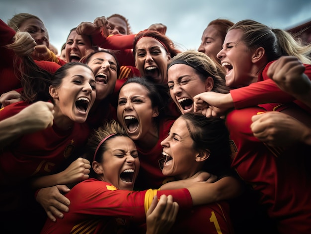 Foto el equipo español celebra después de ganar la final