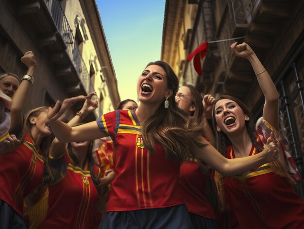 Foto el equipo español celebra después de ganar la final