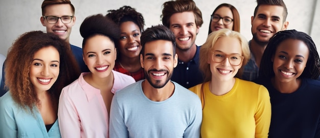 Foto equipo de gente de diversidad racial del grupo