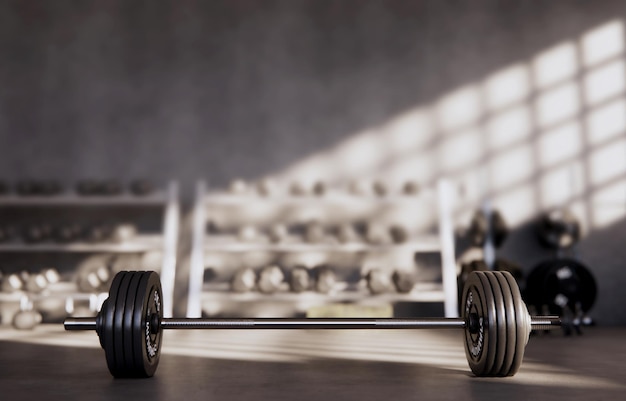 Equipo de gimnasio en habitación vacía