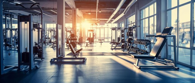 Foto equipo de gimnasio interior en estilo moderno